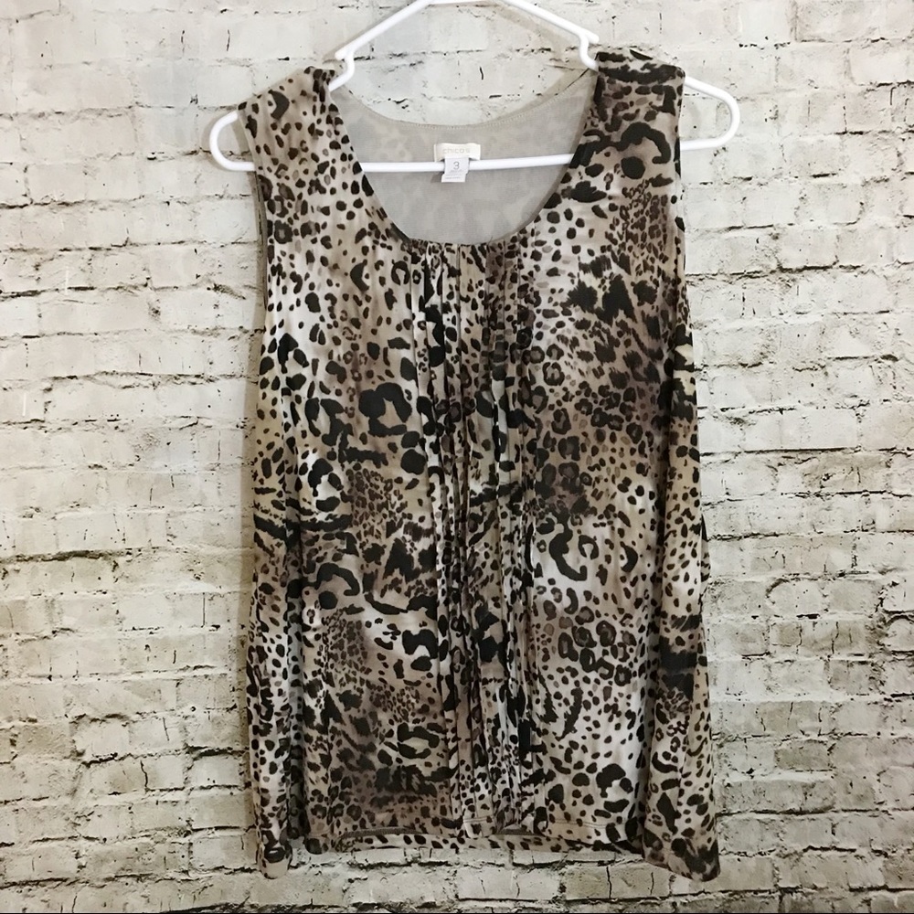 Chico’s Tank Sz 3 Animal Print